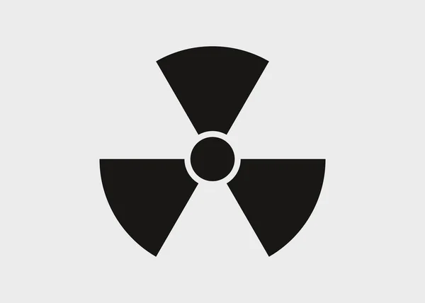 Black nuclear danger icon. Atomic sign with black stripes — Stock Vector