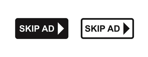 Skip ad button. An arrow icon to scroll — Stockvector