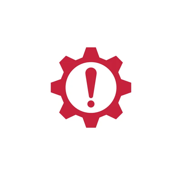 Gear with an exclamation point — Vector de stock