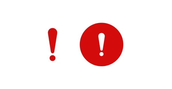 Exclamation mark signs. Red warning symbols for caution — Stockvektor