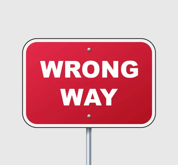 Road sign wrong way. Red traffic warning — Stockvektor