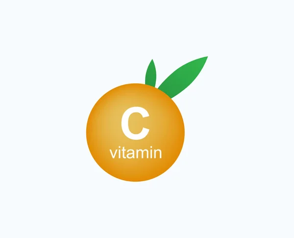 Vitamin C in ripe citrus fruits — Vector de stock