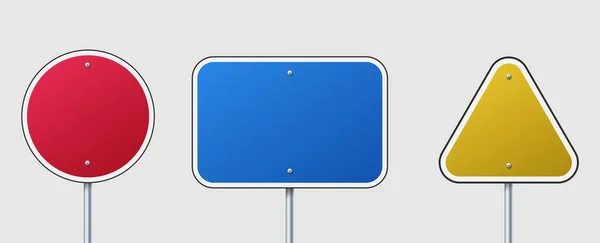 Street and road signs. Blank geometric symbols — Stockvector