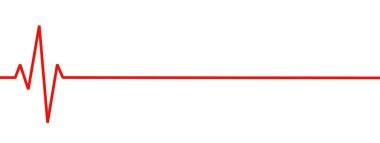 Son kalp atış hızı pankartı. Kalp krizinden sonra kalp durması ve inme ve vektör enfarktüsünden sonra kırmızı düz çizgi.