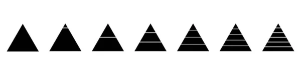 Pyramide Noire Avec Graphique Rayures Triangle Infographique Avec Étapes Marketing — Image vectorielle