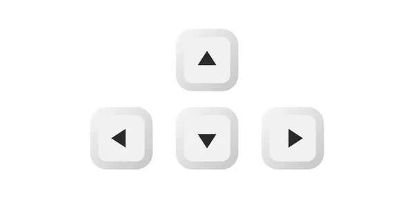 Tombol Komputer Pada Keyboard Dalam Empat Arah Piktogram Hitam Bulat - Stok Vektor
