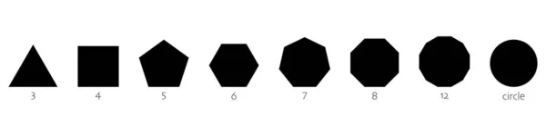 Formes Géométriques Polygonales Noires Triangle Éléments Carrés Avec Octogones Elliptiques — Image vectorielle