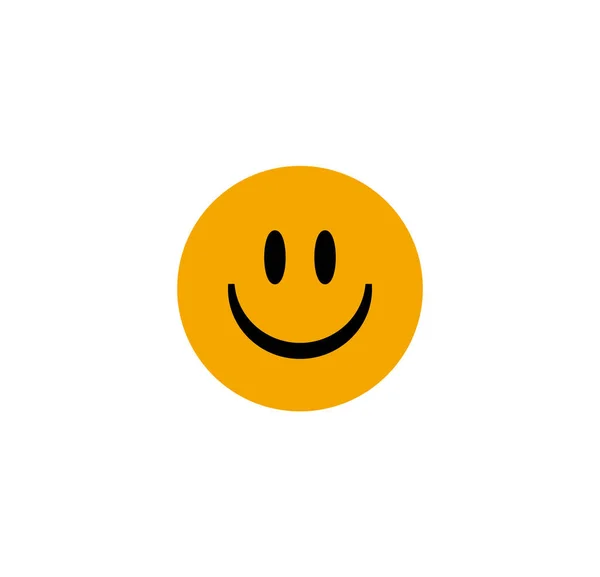 Joyful yellow smiley. Happy smiling emotion of good mood and fun symbol of comic delight and vector happiness
