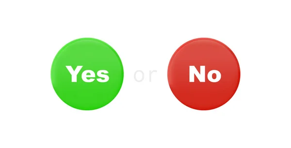 Buttons Yes Green Consent Red Denial Positive Choice Wrong Answer — Stock Vector