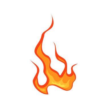 Kıvranan ateş. Süsleme vektörü kıvılcımlarıyla başlayan ateş ve şenlik ateşinden kaynaklanan kırmızı eğimli turuncu enerji.