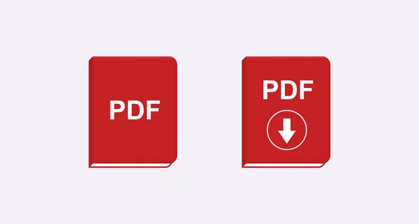 Livre Rouge Électronique Format Pdf Volume Réaliste Avec Flèche Web — Image vectorielle