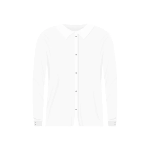 白衬衫模版模仿 带领子的经典商务服装 用于会议 演示和商务媒介会议 — 图库矢量图片