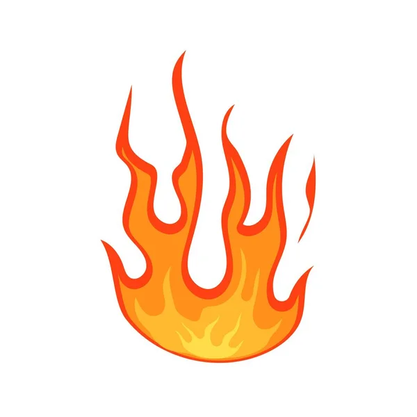 Llama Ardiente Fuego Naranja Con Gradiente Rojo Hoguera Fuego Comenzando — Vector de stock