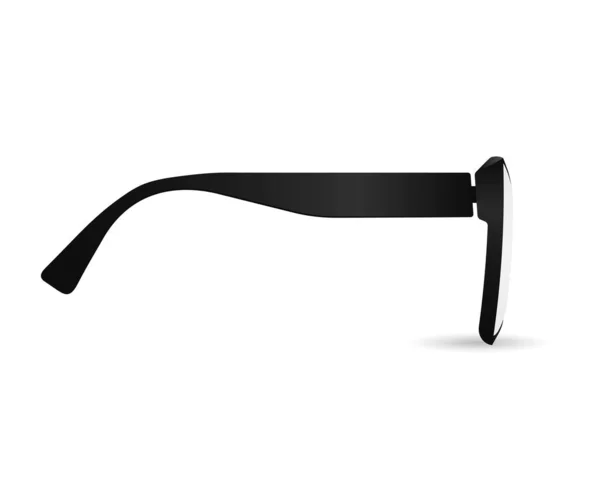 Black Glasses Side View Template Plastic Elegant Sun Protection Optics - Stok Vektor