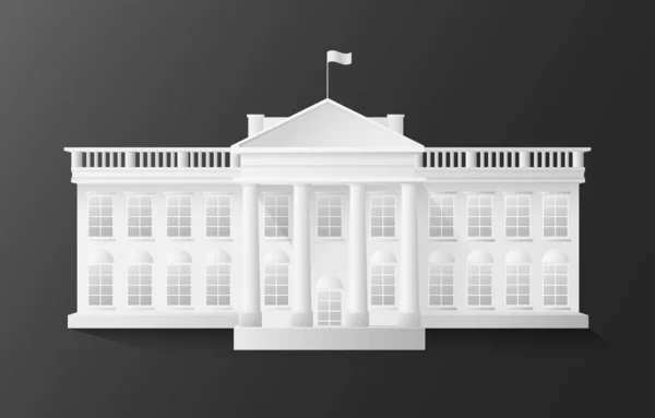 Government White House Antique Monumental Building Meeting Members Ruling Congress — Vector de stock