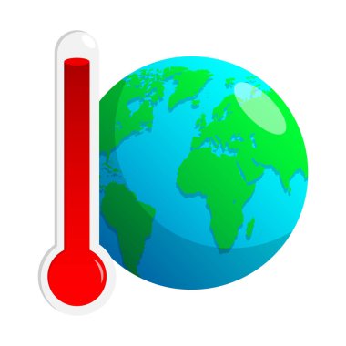 Planet earth with thermometer, Global warming concept