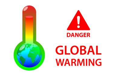 Planet earth with thermometer, Global warming concept