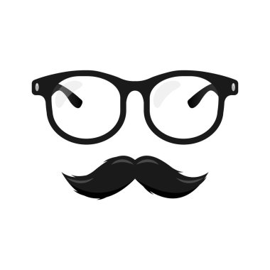 Mustache and Glasses Icon retro look