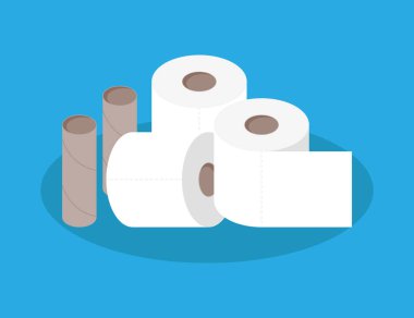 Toilet paper set flat icon