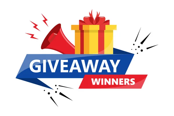 Giveaway Enter Win Gift Concept Winners Social Media Post Template — стоковый вектор