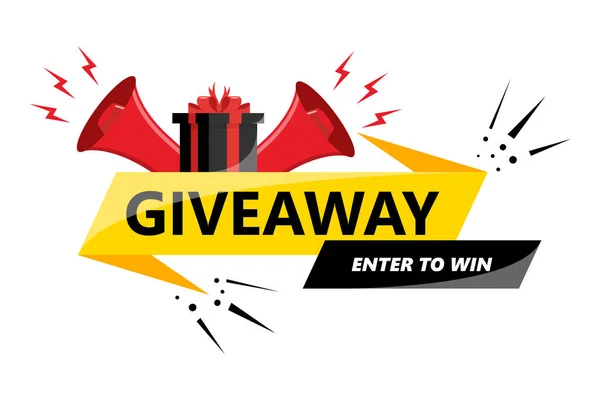 Giveaway Enter Win Gift Concept Winners Social Media Post Template — Stockvector