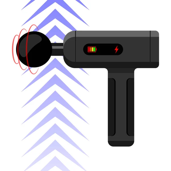 Masajeador Percusión Portátil Máquina Masaje Del Tejido Profundo Del Arma — Vector de stock