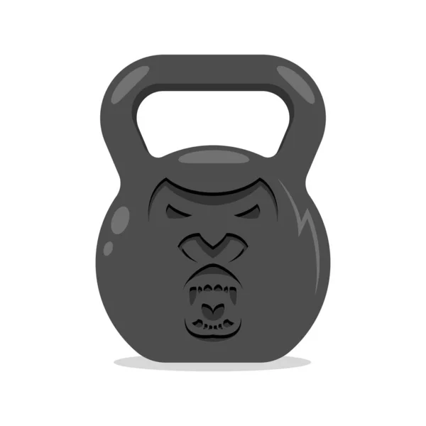 Gorilla Monkey Fitness Kettlebell Gym Sport Logo Icon Mascot Illustration — Vetor de Stock