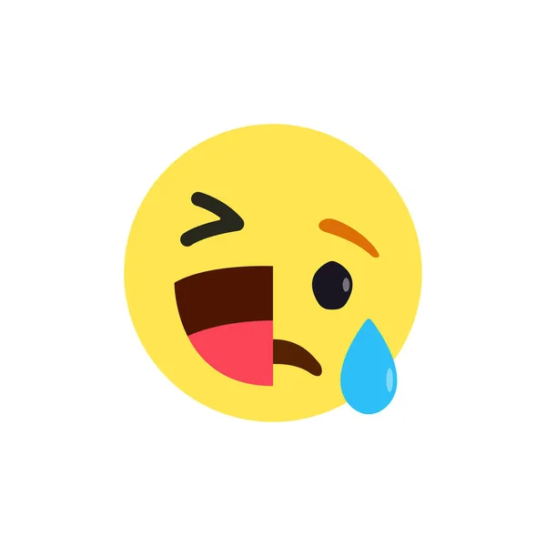 Smiling Crying Emoji Cry Now Smile Later — Vector de stock