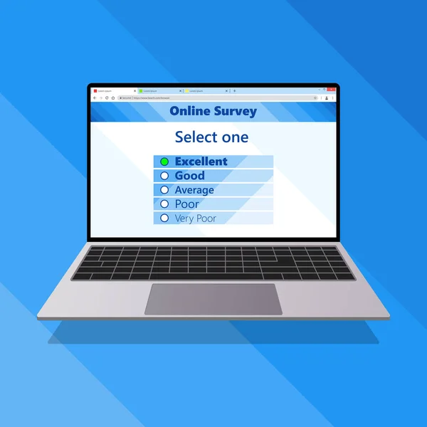 Online Survey Form Laptop Customer Service Feedback Concept — Stockvektor