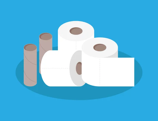 Toilet Paper Set Flat Icon — Stockvector