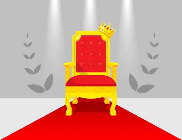 King Throne Red Carpet Crown — 스톡 벡터