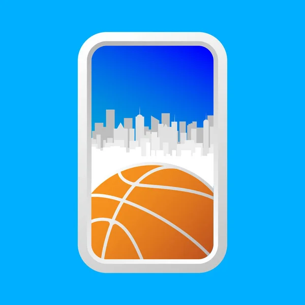 Basketball Tournament Badge Logo Design Template — Vector de stock