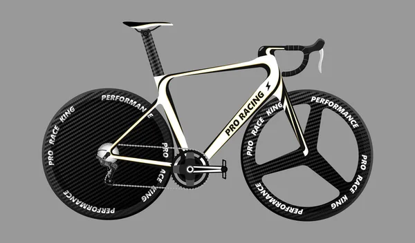 Racing Road Bicycle Full Carbon Lightweight — Vetor de Stock