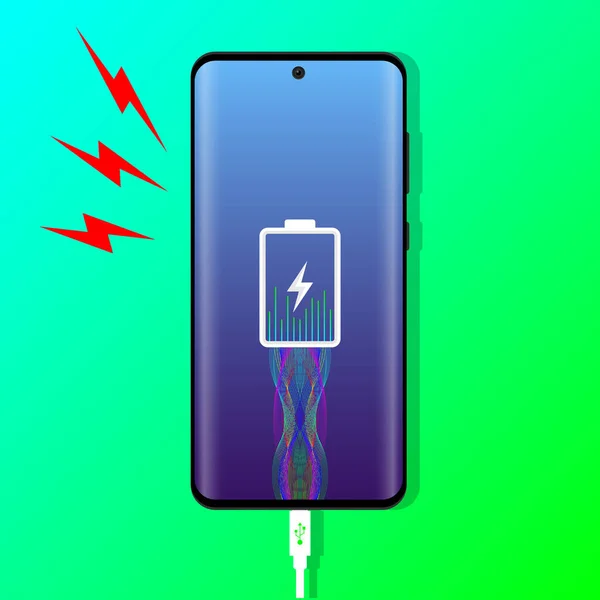 Chargement Batterie Smartphone Concept Futur — Image vectorielle