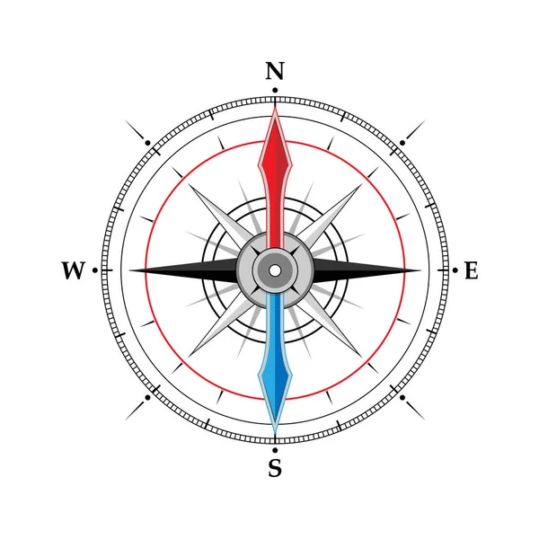 Compass Wind Rose Traveler Compass Illustration — Vetor de Stock