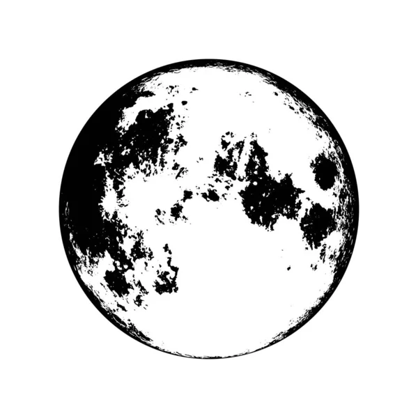 满月的黑白概念 — 图库矢量图片