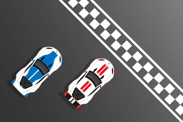 Racing Cars Finish Line — Stock Vector