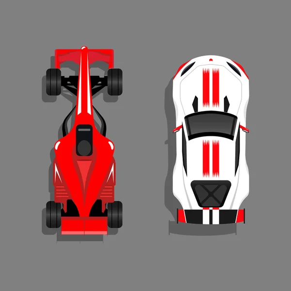 Racing Sport Car Top View — Vector de stock