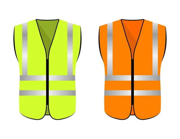 Set Reflective Vest Safety Jacket Illustration — Vetor de Stock