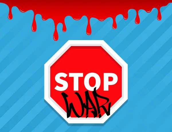 Stop War Graffiti City Bomb Death Blood — Wektor stockowy