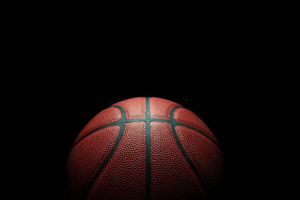 Balle Basket Sur Fond Noir — Photo