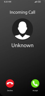 Unknown number calling Mobile Phone Interface Illustration