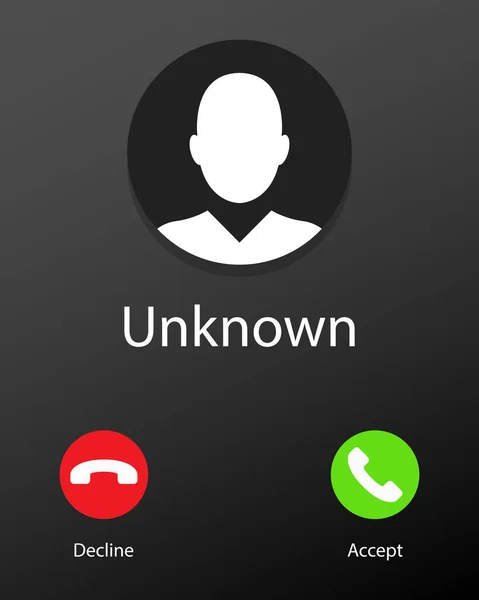 Unknown Number Calling Mobile Phone Interface Illustration — Image vectorielle