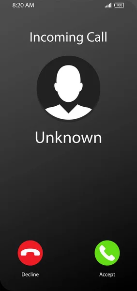Unknown number calling Mobile Phone Interface Illustration