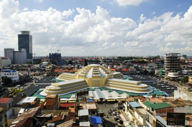 phnom penh, Kamboçya'da psar thmei merkez çarşı