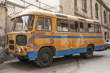 Bakü Azerbaycan eski Sovyet otobüs