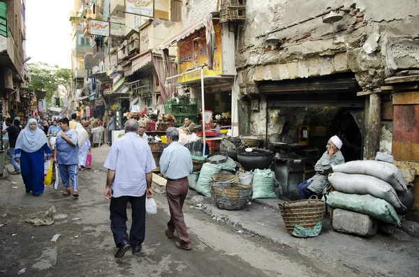 Pouliční scéna v káhirské staré město Egypta — Stock fotografie