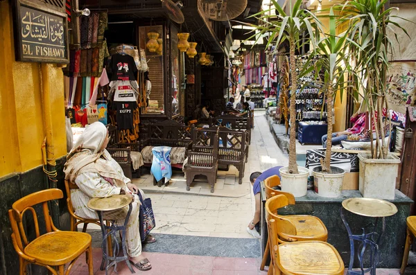 Ünlü el fishawy café Kahire Mısır Çarşısı — Stok fotoğraf