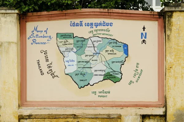 Carte de battambang province cambodia — Photo