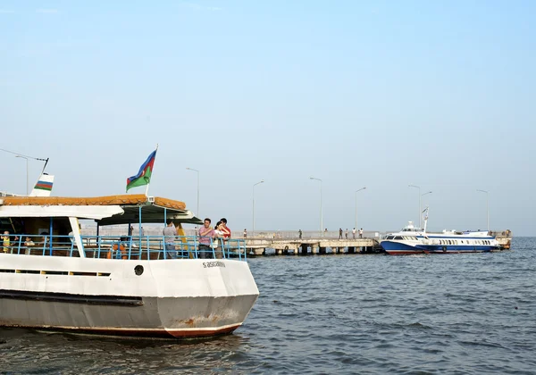 Caspian ferry boats in baku azerbaijan — Stock Photo, Image